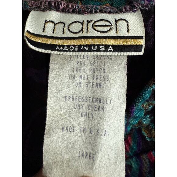 Vintage Maren Paisley Maxi Skirt Size Large Made in USA Boho 80s 90s - Picture 4 of 7